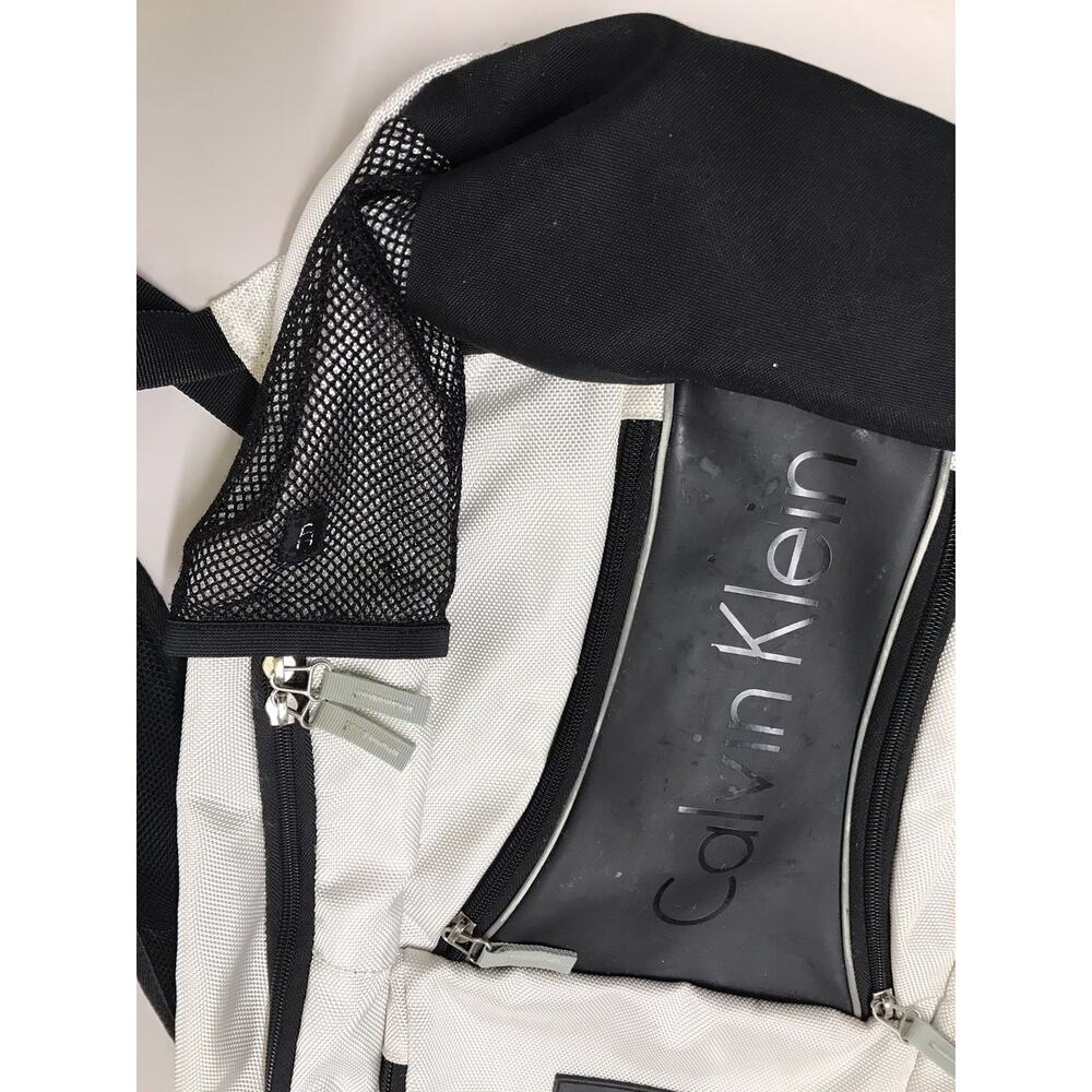 Calvin Klein Backpack Silver Black Laptop Bookbag Multi Pocket School $139.50 - Picture 6 of 16